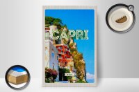 Holzschild Reise 20x30cm Capri Italy Stadt Bergen Urlaub