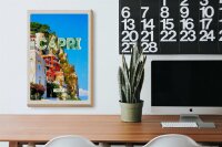 Holzschild Reise 20x30cm Capri Italy Stadt Bergen Urlaub