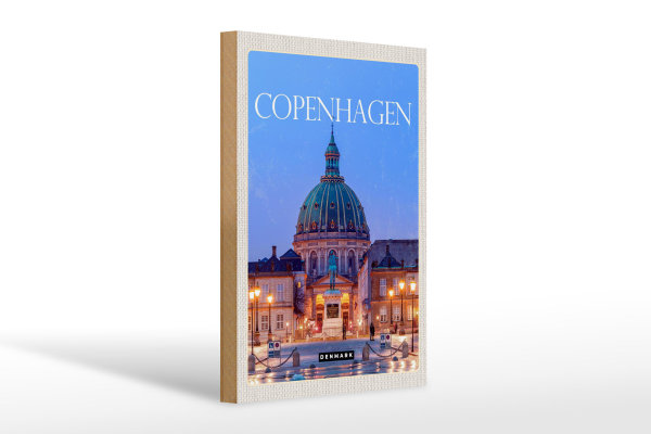 Holzschild Reise 20x30cm Copenhagen Denmark Amalienborg