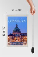 Holzschild Reise 20x30cm Copenhagen Denmark Amalienborg