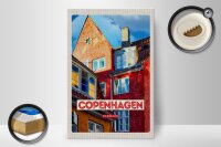 Holzschild Reise 20x30cm Copenhagen Denmark altes Haus