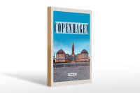Holzschild Reise 20x30cm Retro Copenhagen Denmark Schloss