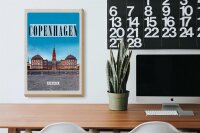 Holzschild Reise 20x30cm Retro Copenhagen Denmark Schloss