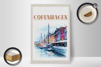 Holzschild Reise 20x30cm Kunst Copenhagen Denmark Boot