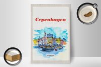 Holzschild Reise 20x30cm Bild Copenhagen Denmark Boot