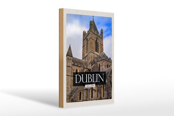 Holzschild Reise 20x30cm Dublin Ireland Castle Reiseziel