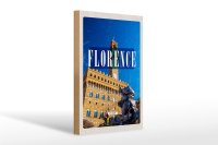 Holzschild Reise 20x30cm Florence Italy Retro Uhrturm...