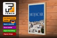 Holzschild Reise 20x30cm Retro Mojacar Spain Spanien Himmel