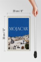 Holzschild Reise 20x30cm Retro Mojacar Spain Spanien Himmel