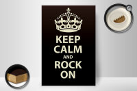 Holzschild Spruch 20x30cm Keep Calm and rock on Geschenk