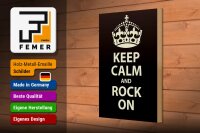 Holzschild Spruch 20x30cm Keep Calm and rock on Geschenk