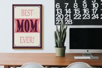 Holzschild Spruch 20x30cm best MOM ever beste Mama Geschenk
