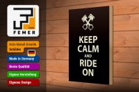 Holzschild Spruch 20x30cm Keep calm and ride on