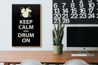 Holzschild Spruch 20x30cm Keep calm and drum on Geschenk