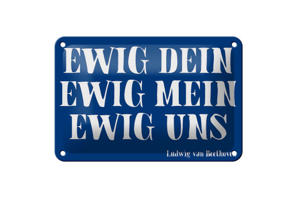 Blechschild Spruch 18x12cm ewig dein ewig mein ewig uns