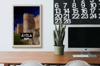 Holzschild Reise 20x30cm Avila Spain Mittelalter Turm