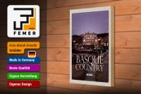 Holzschild Reise 20x30cm Retro Basque country Spain Baskenland Deko
