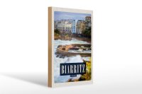 Holzschild Reise 20x30cm Biarritz France Seebad Urlaubsort