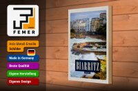 Holzschild Reise 20x30cm Biarritz France Seebad Urlaubsort