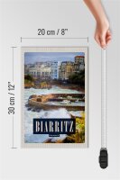 Holzschild Reise 20x30cm Biarritz France Seebad Urlaubsort