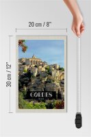 Holzschild Reise 20x30cm Gordes France Ansicht Urlaub