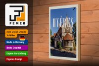 Holzschild Reise 20x30cm Hyères France Hafenstadt Urlaub