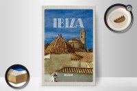 Holzschild Reise 20x30cm Retro Ibiza Spain Altstadt Urlaub