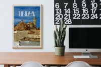 Holzschild Reise 20x30cm Retro Ibiza Spain Altstadt Urlaub