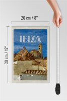 Holzschild Reise 20x30cm Retro Ibiza Spain Altstadt Urlaub