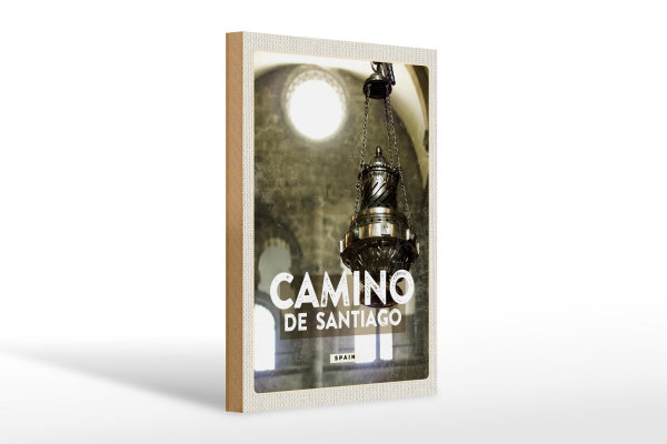 Holzschild Reise 20x30cm Camino de Santiago Spain