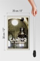 Holzschild Reise 20x30cm Camino de Santiago Spain