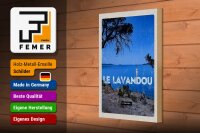Holzschild Reise 20x30 m Retro Le Lavandou France Urlaub
