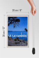 Holzschild Reise 20x30 m Retro Le Lavandou France Urlaub