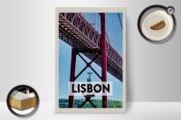 Holzschild Reise 20x30cm Lisbon Portugal Ponte 25 de Abril