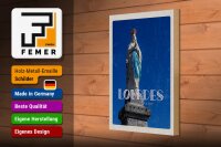 Holzschild Reise 20x30cm Heiligtum Frau Lourdes Kirche