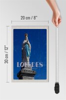 Holzschild Reise 20x30cm Heiligtum Frau Lourdes Kirche