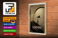 Holzschild Reise 20x30cm Retro Louvre Museum Paris Palast
