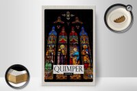 Holzschild Reise 20x30cm Quimper Saint Corenwooden Kathedrale