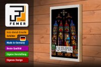 Holzschild Reise 20x30cm Quimper Saint Corenwooden Kathedrale
