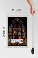 Holzschild Reise 20x30cm Quimper Saint Corenwooden Kathedrale