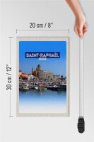 Holzschild Reise 20x30cm Saint-Raphaël France Hafenansicht