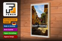 Holzschild Reise 20x30cm Saint Tropez France Hafenort