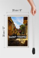 Holzschild Reise 20x30cm Saint Tropez France Hafenort