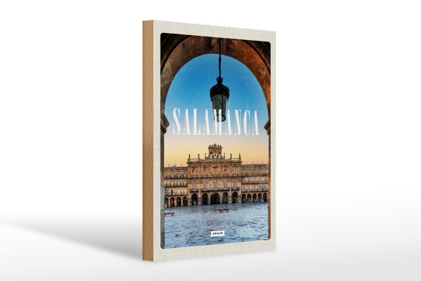 Holzschild Reise 20x30cm Salamanca Spain Architektur Geschenk