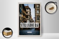 Holzschild Reise 20x30cm Strasbourg France la petite Panorama
