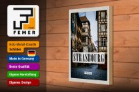 Holzschild Reise 20x30cm Strasbourg France la petite Panorama