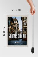 Holzschild Reise 20x30cm Strasbourg France la petite Panorama