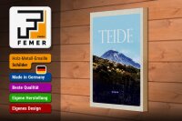 Holzschild Reise 20x30cm Retro Teide Spain höchste Berg