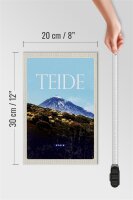 Holzschild Reise 20x30cm Retro Teide Spain höchste Berg