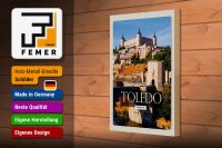 Holzschild Reise 20x30cm Tolerado Spain Altstadt Reiseziel
